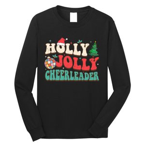 Holly Xmas Jolly Funny Christmas Cheerleader Disco Balls  Long Sleeve Shirt