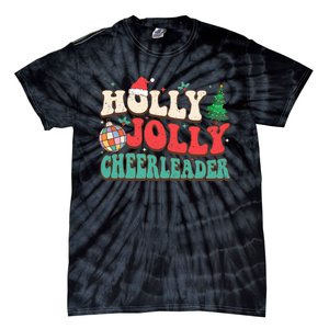 Holly Xmas Jolly Funny Christmas Cheerleader Disco Balls  Tie-Dye T-Shirt