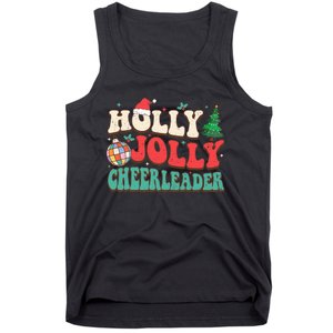 Holly Xmas Jolly Funny Christmas Cheerleader Disco Balls  Tank Top