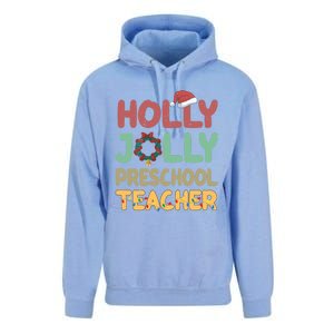 Holly Xmas Jolly Preschool Teacher Santa Hat Xmas Tree Light Cool Gift Unisex Surf Hoodie