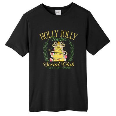 Holly Xmas Jolly Teacher Christmas Coquette Bow Retro Xmas Tall Fusion ChromaSoft Performance T-Shirt