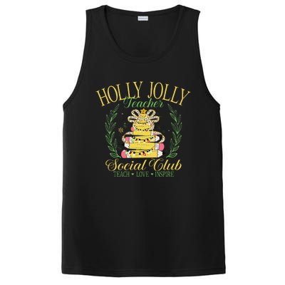 Holly Xmas Jolly Teacher Christmas Coquette Bow Retro Xmas PosiCharge Competitor Tank