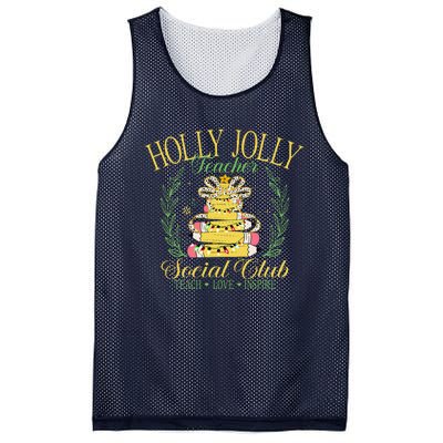 Holly Xmas Jolly Teacher Christmas Coquette Bow Retro Xmas Mesh Reversible Basketball Jersey Tank