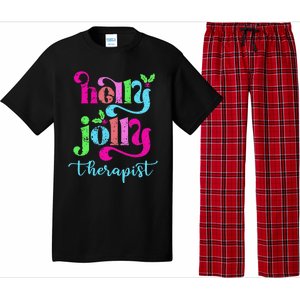 Holly Xmas Jolly Therapist Funny Matching Christmas Groovy Pajama Set