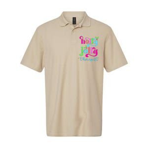 Holly Xmas Jolly Therapist Funny Matching Christmas Groovy Softstyle Adult Sport Polo