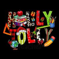 Holly Xmas Jolly Teacher Elements Christmas Teaching Pajama 16 in Basic Backpack