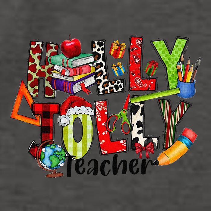 Holly Xmas Jolly Teacher Elements Christmas Teaching Pajama Vector Backpack