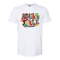 Holly Xmas Jolly Teacher Elements Christmas Teaching Pajama Softstyle CVC T-Shirt