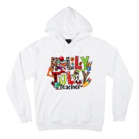 Holly Xmas Jolly Teacher Elements Christmas Teaching Pajama Hoodie