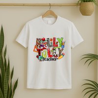 Holly Xmas Jolly Teacher Elements Christmas Teaching Pajama T-Shirt