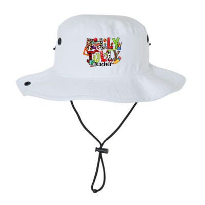 Holly Xmas Jolly Teacher Elements Christmas Teaching Pajama Bucket Hat