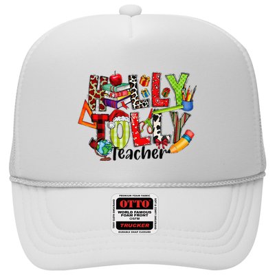 Holly Xmas Jolly Teacher Elements Christmas Teaching Pajama Trucker Hat