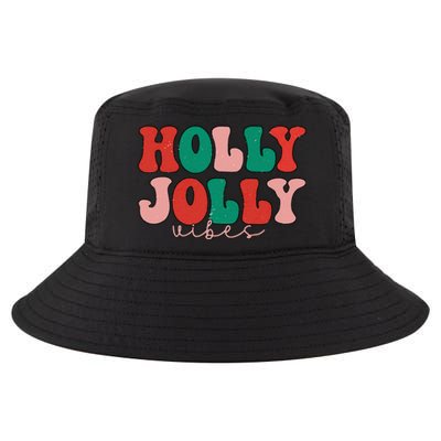 Holly Xmas Jolly Vibes Groovy Retro Hippie Christmas Pajamas Cool Comfort Performance Bucket Hat