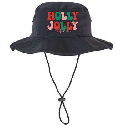 Holly Xmas Jolly Vibes Groovy Retro Hippie Christmas Pajamas Legacy Cool Fit Booney Bucket Hat