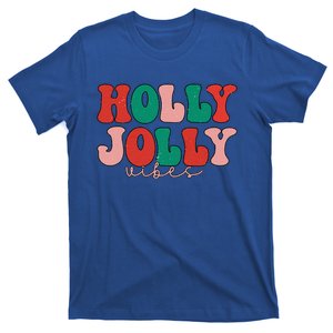 Holly Xmas Jolly Vibes Groovy Retro Hippie Christmas Pajamas T-Shirt