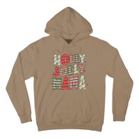 Holly Xmas Jolly Mama Christmas Mom Vintage Xmas Holiday Hoodie