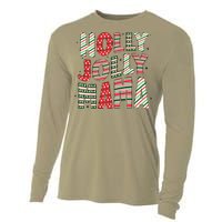 Holly Xmas Jolly Mama Christmas Mom Vintage Xmas Holiday Cooling Performance Long Sleeve Crew