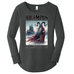 Holiday Xmas Krampus Is Coming To Town Christmas Horror Gift Women's Perfect Tri Tunic Long Sleeve Shirt