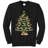 Holiday Xmas Lighting Santa Bass Fish Christmas Tree Sweatshirt