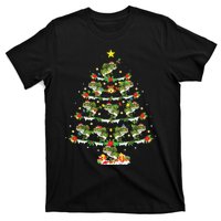 Holiday Xmas Lighting Santa Bass Fish Christmas Tree T-Shirt