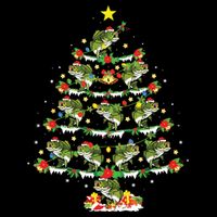 Holiday Xmas Lighting Santa Bass Fish Christmas Tree Button