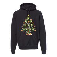 Holiday Xmas Lighting Santa Bass Fish Christmas Tree Premium Hoodie