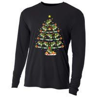 Holiday Xmas Lighting Santa Bass Fish Christmas Tree Cooling Performance Long Sleeve Crew