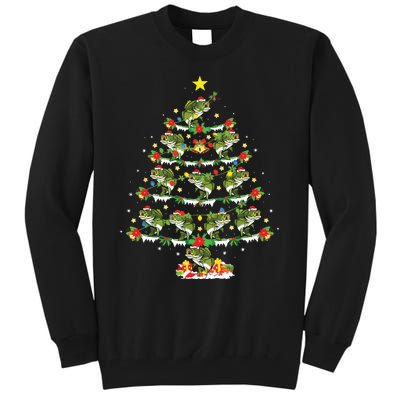 Holiday Xmas Lighting Santa Bass Fish Christmas Tree Tall Sweatshirt