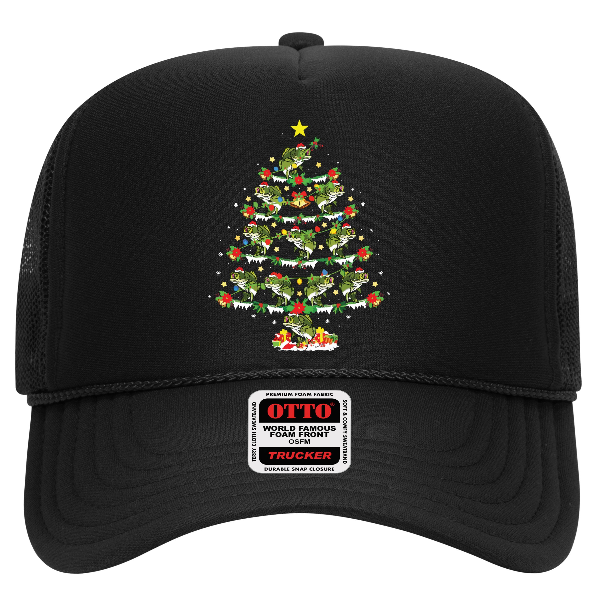 Holiday Xmas Lighting Santa Bass Fish Christmas Tree Hat