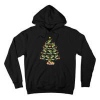 Holiday Xmas Lighting Santa Bass Fish Christmas Tree Tall Hoodie