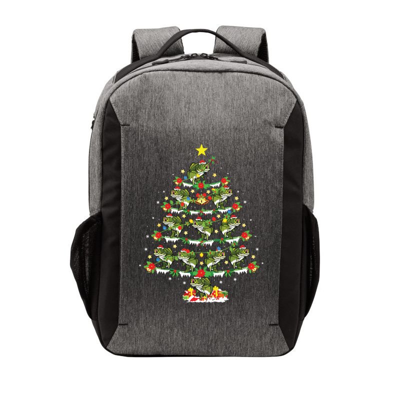 Holiday Xmas Lighting Santa Bass Fish Christmas Tree Vector Backpack