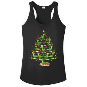 Holiday Xmas Lighting Santa Velociraptors Christmas Tree Gift Ladies PosiCharge Competitor Racerback Tank