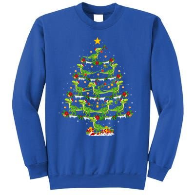 Holiday Xmas Lighting Santa Velociraptors Christmas Tree Gift Sweatshirt