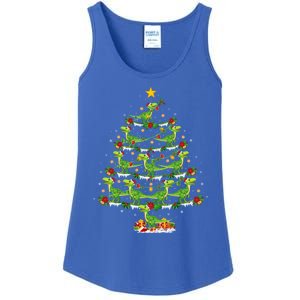 Holiday Xmas Lighting Santa Velociraptors Christmas Tree Gift Ladies Essential Tank