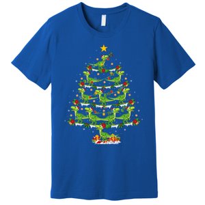 Holiday Xmas Lighting Santa Velociraptors Christmas Tree Gift Premium T-Shirt