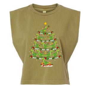 Holiday Xmas Lighting Santa Velociraptors Christmas Tree Gift Garment-Dyed Women's Muscle Tee