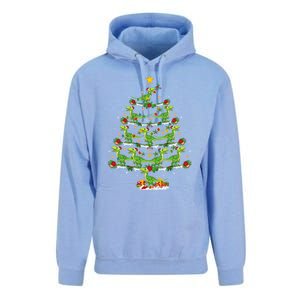 Holiday Xmas Lighting Santa Velociraptors Christmas Tree Gift Unisex Surf Hoodie