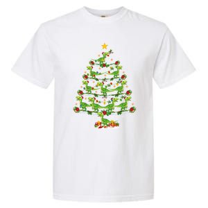 Holiday Xmas Lighting Santa Velociraptors Christmas Tree Gift Garment-Dyed Heavyweight T-Shirt