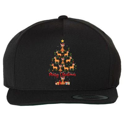 Horse Xmas Lighting Santa Horse Christmas Tree Gift Wool Snapback Cap