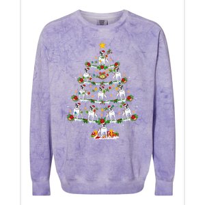 Holiday Xmas Lighting Santa American Bulldog Christmas Tree Cute Gift Colorblast Crewneck Sweatshirt