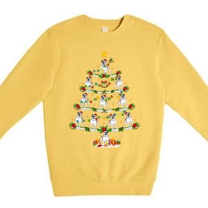 Holiday Xmas Lighting Santa American Bulldog Christmas Tree Cute Gift Premium Crewneck Sweatshirt