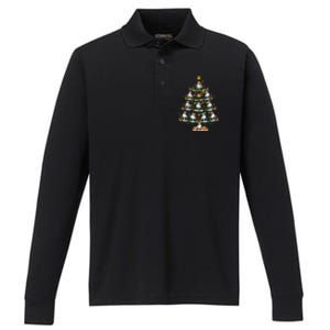 Holiday Xmas Lighting Santa American Bulldog Christmas Tree Cute Gift Performance Long Sleeve Polo