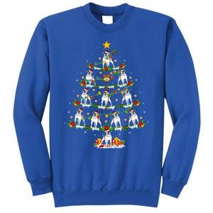 Holiday Xmas Lighting Santa American Bulldog Christmas Tree Cute Gift Tall Sweatshirt