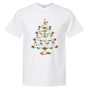 Holiday Xmas Lighting Santa American Bulldog Christmas Tree Cute Gift Garment-Dyed Heavyweight T-Shirt