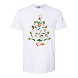 Holiday Xmas Lighting Santa American Bulldog Christmas Tree Cute Gift Softstyle CVC T-Shirt