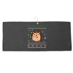 Hedgehog Xmas Lighting Ugly Style Hedgehog Christmas Gift Large Microfiber Waffle Golf Towel