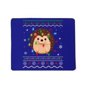 Hedgehog Xmas Lighting Ugly Style Hedgehog Christmas Gift Mousepad