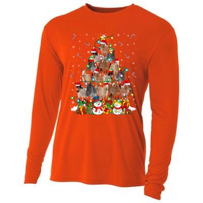 Horse Xmas Lighting Santa Horse Christmas Tree Meaningful Gift Cooling Performance Long Sleeve Crew