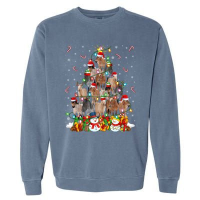 Horse Xmas Lighting Santa Horse Christmas Tree Meaningful Gift Garment-Dyed Sweatshirt