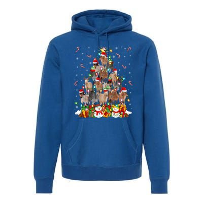 Horse Xmas Lighting Santa Horse Christmas Tree Meaningful Gift Premium Hoodie